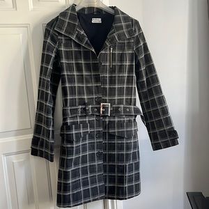Ben Sherman European Belted Plaid Coat